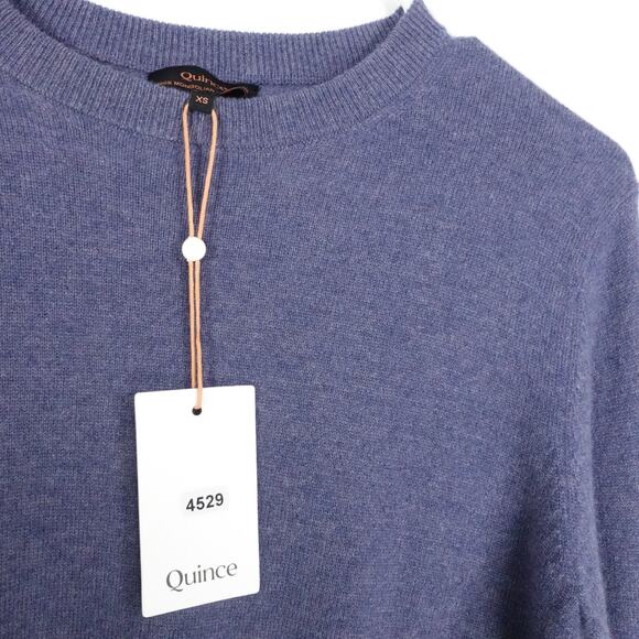 New Quince Women’s XS Mongolian Cashmere Crewneck Sweater Pullover Storm Blue - Picture 9 of 10